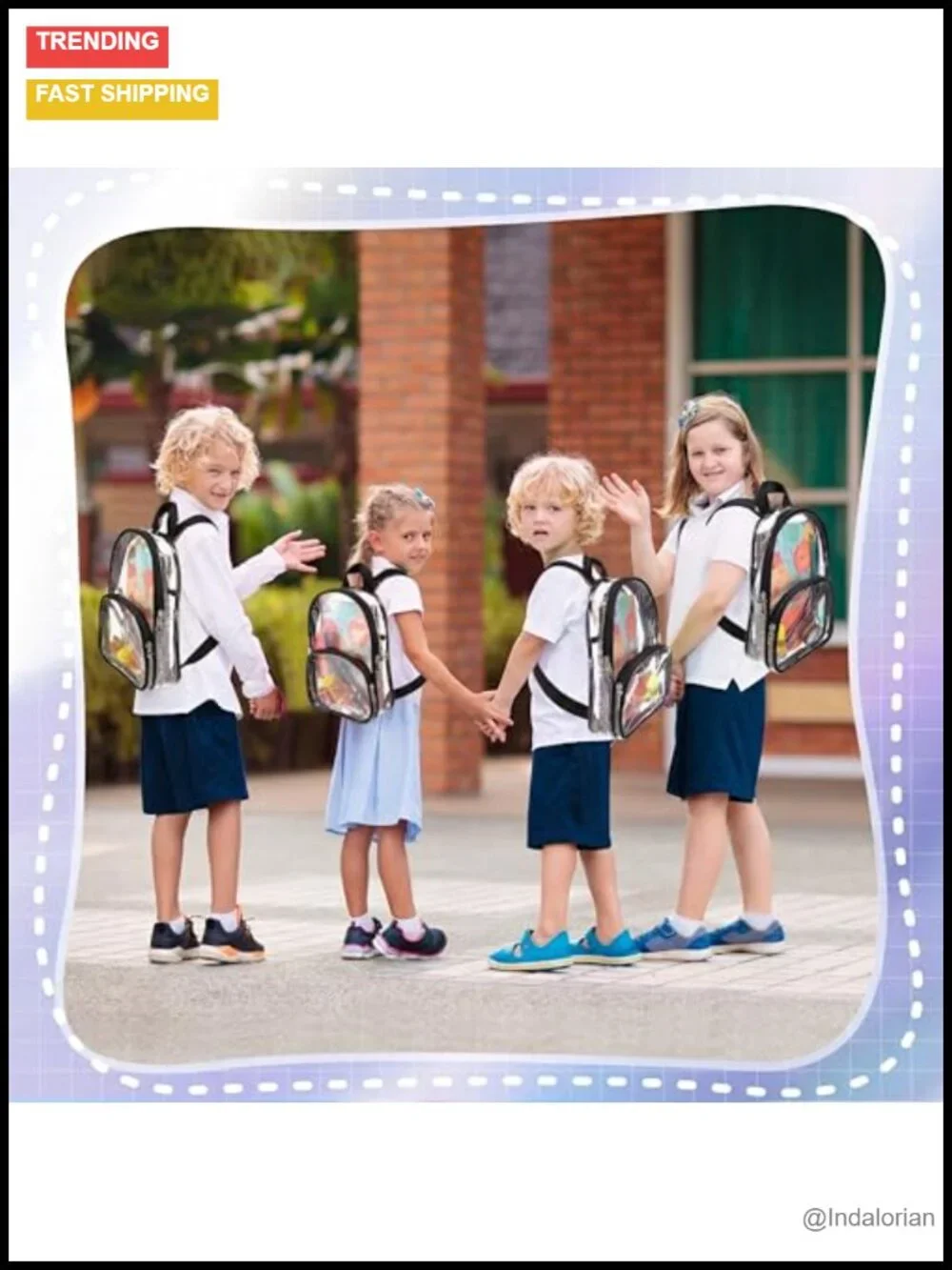 Bulk Backpack & Water Bottle Set, Clear PVC, Charity Donation Supplies